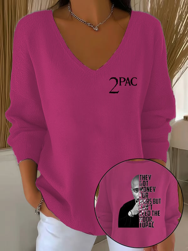Women's  2Pac Rapper Print  Tops