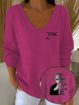 Women's  2Pac Rapper Print  Tops