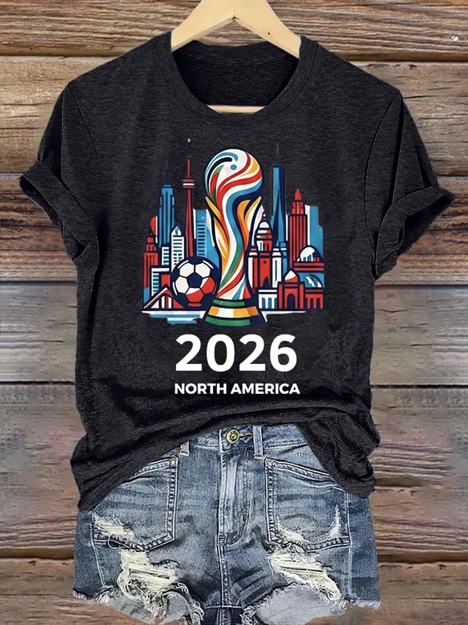 Women's  North America WC 2026 Soccer printed T-shirt