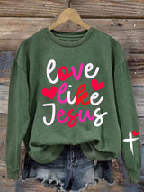 Women's Valentine's Day Printed Round Neck Sweatshirt