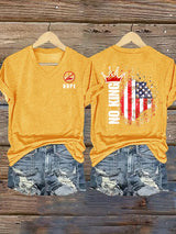 Women's  NOPE No King American Flag  Print T-Shirt