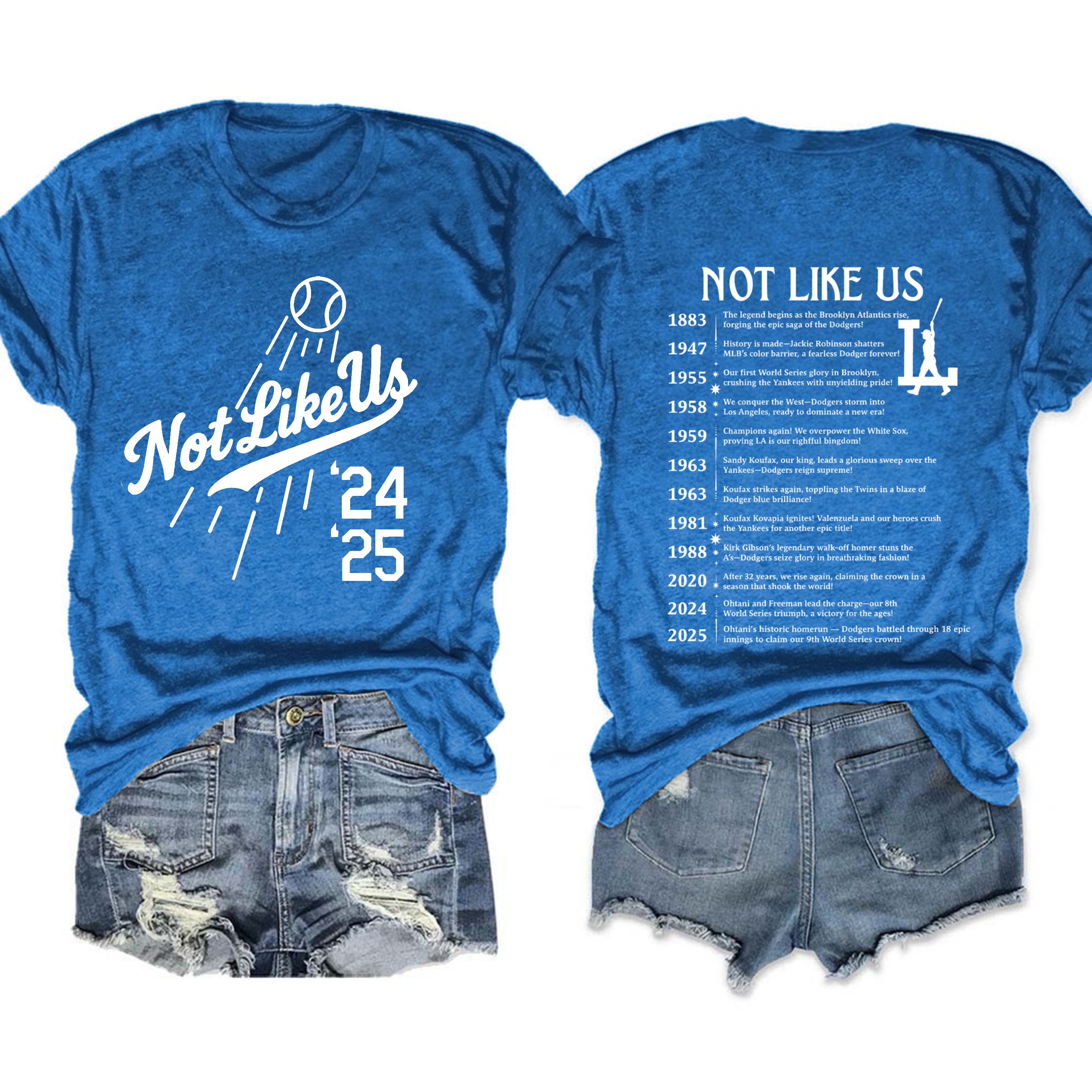 They Not Like Us Dodgers Back To Back Champions Tee