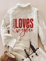 Women's Casual Valentine's Day Faith Knitted Turtleneck Bottoming Shirt