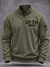 Men's Veteran Pride DD-214 Printed Half-Zip Sweatshirt
