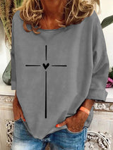 Women's Christian Cross Printed Sweatshirt