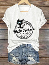 V-Neck Retro Funny Proud Member Of WDNC Club We Do Not Care Menopause Perimenopause Print T-Shirt