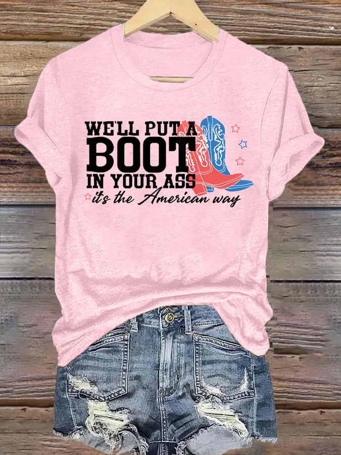 Women's  Courtesy of the Red, White and Blue Cowboy T-Shirt
