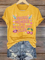 Women's  Retro Funny Proud Member Of Club Menopause Perimenopause Print T-Shirt
