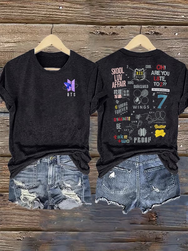 🔥Buy 3 Get 15% Off🔥Women's K-pop  Print Casual T-Shirt