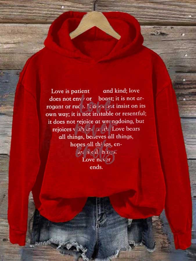 Women's Love Never Ends Print Sweatshirt