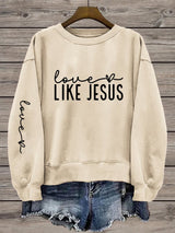 Women's Valentine's Day Faith Print Crew Neck Sweatshirt