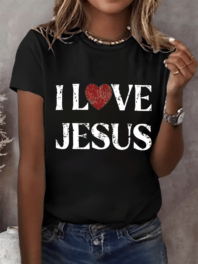 Women's Graphic  I Love Jesus  T-shirt