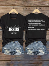 Women's Love Like Jesus Print Casual  T-Shirt