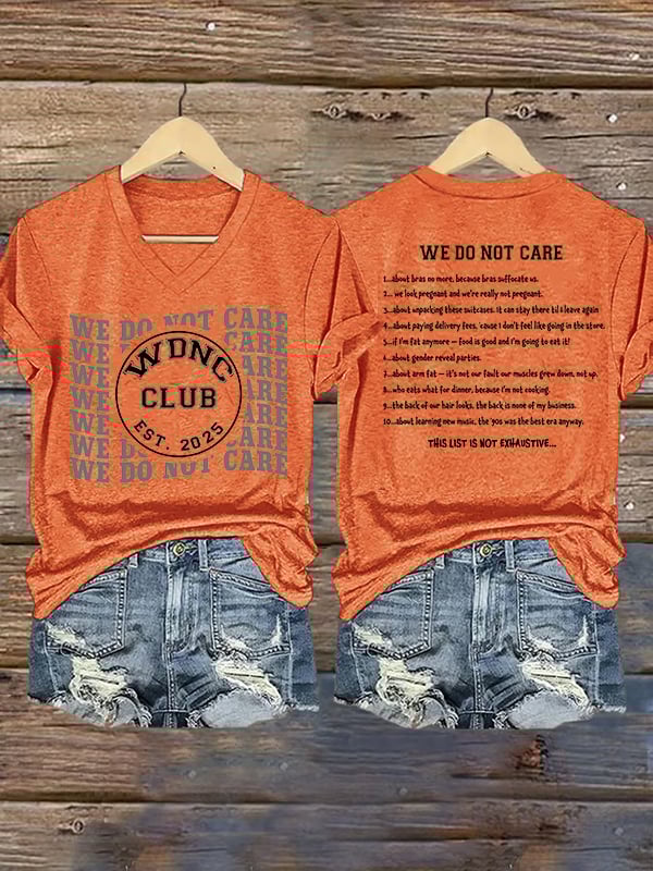 Women's  Retro Funny Proud Member Of  Club We Do Not Care Menopause Perimenopause Print T-Shirt
