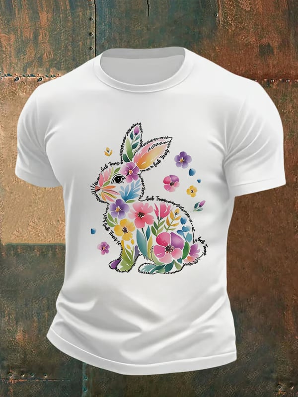 Men's  Spring Easter Bunny Subtle Hidden Message FDT T-shirt