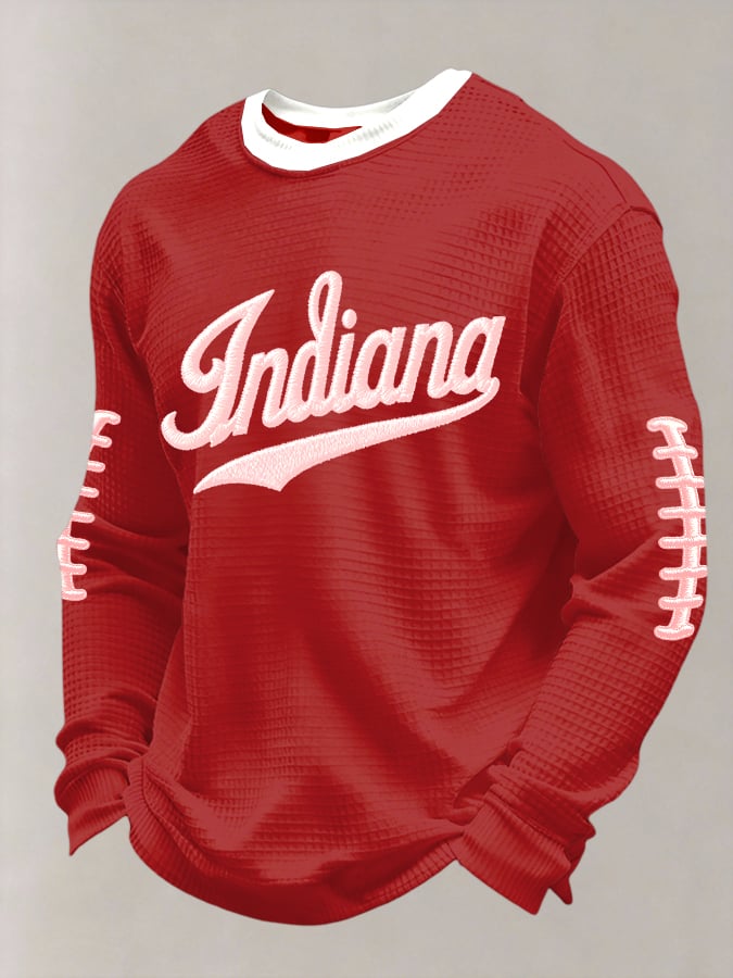 Men's Football Printed Casual Long-Sleeved Top