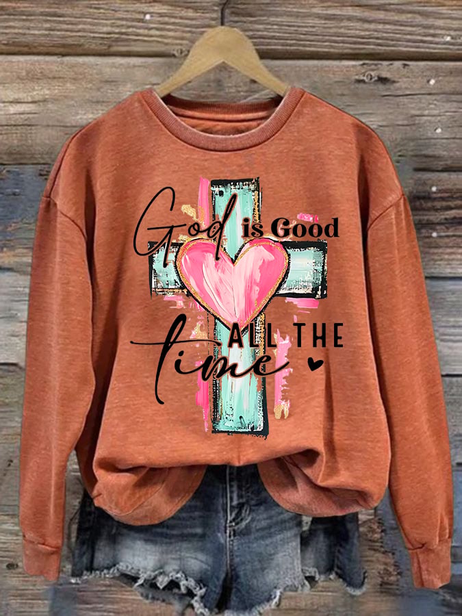Women's  "God is Good All The Time" Print  Sweatshirt