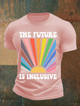 Men's Pride Month Rainbow Print T-Shirt