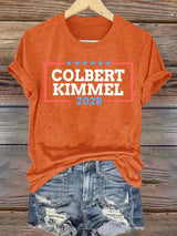 Women's  Modern Talk Show Colbert Kimme 2028Print T-Shirt