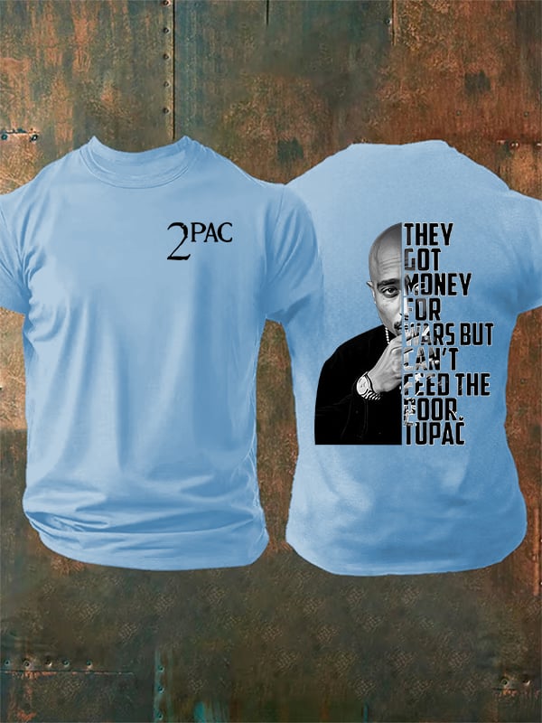 Men's  2Pac Rapper  Print  T-Shirt