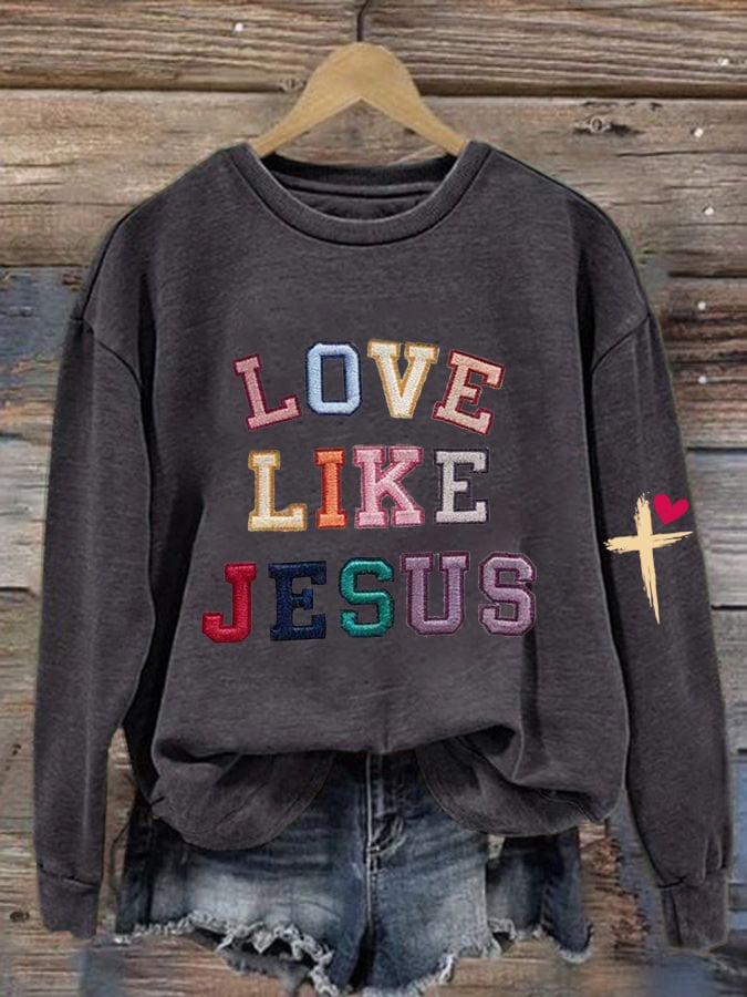 Women's Valentine's Day Printed Round Neck Sweatshirt