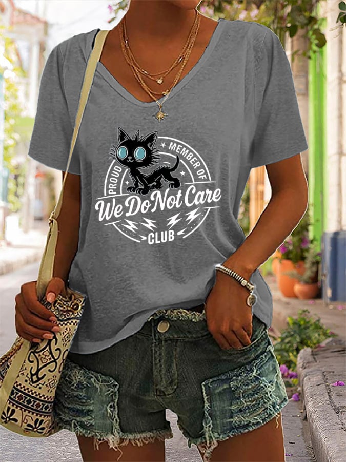 Women's  Retro Funny Proud Member Of WDNC Club We Do Not Care Menopause Perimenopause Print T-Shirt