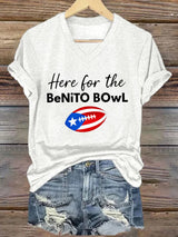 Women's Puerto Rico Print V Neck T-shirt