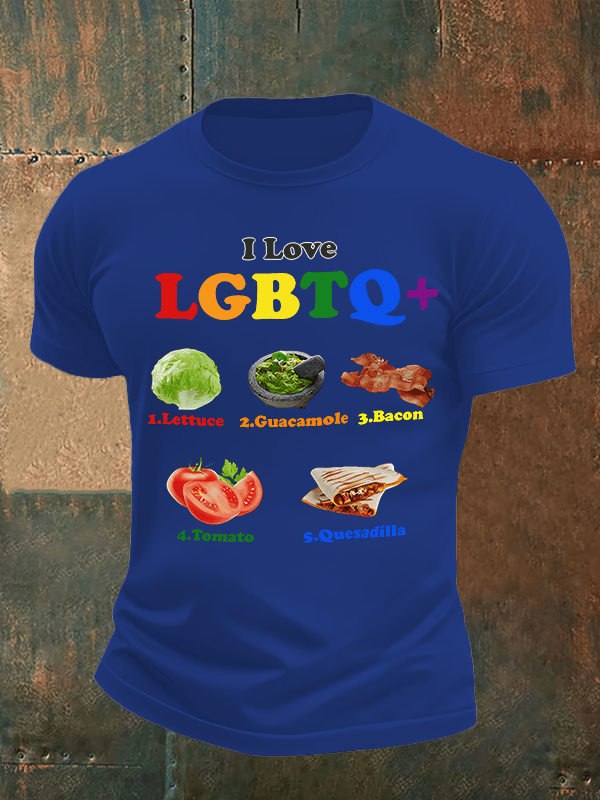 Men's LGBTQ+ Pride Graphic Tee for Food Lovers