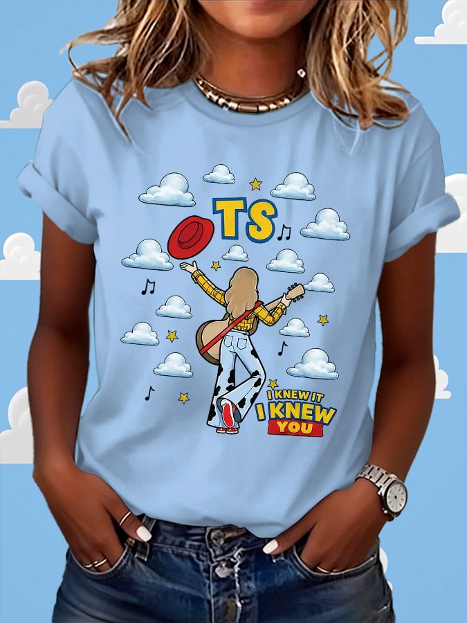 Retro I Knew It Print T-Shirt
