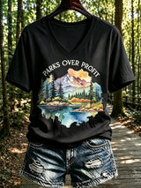 Women's National Park Print Casual T-Shirt