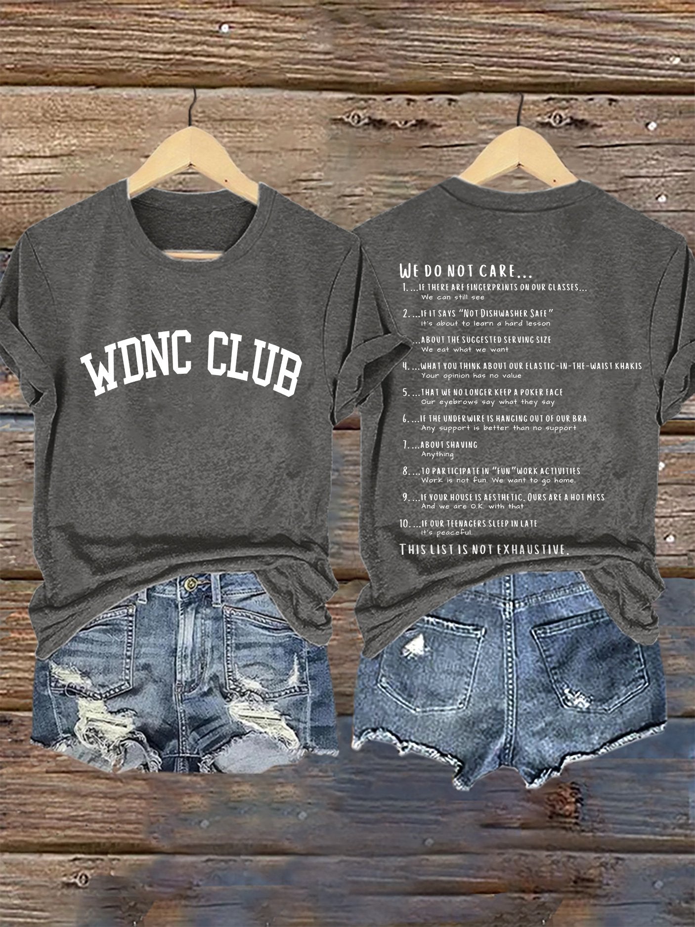 Retro Funny WDNC Menopause Perimenopause This List Is Not Exhaustive Print T-Shirt