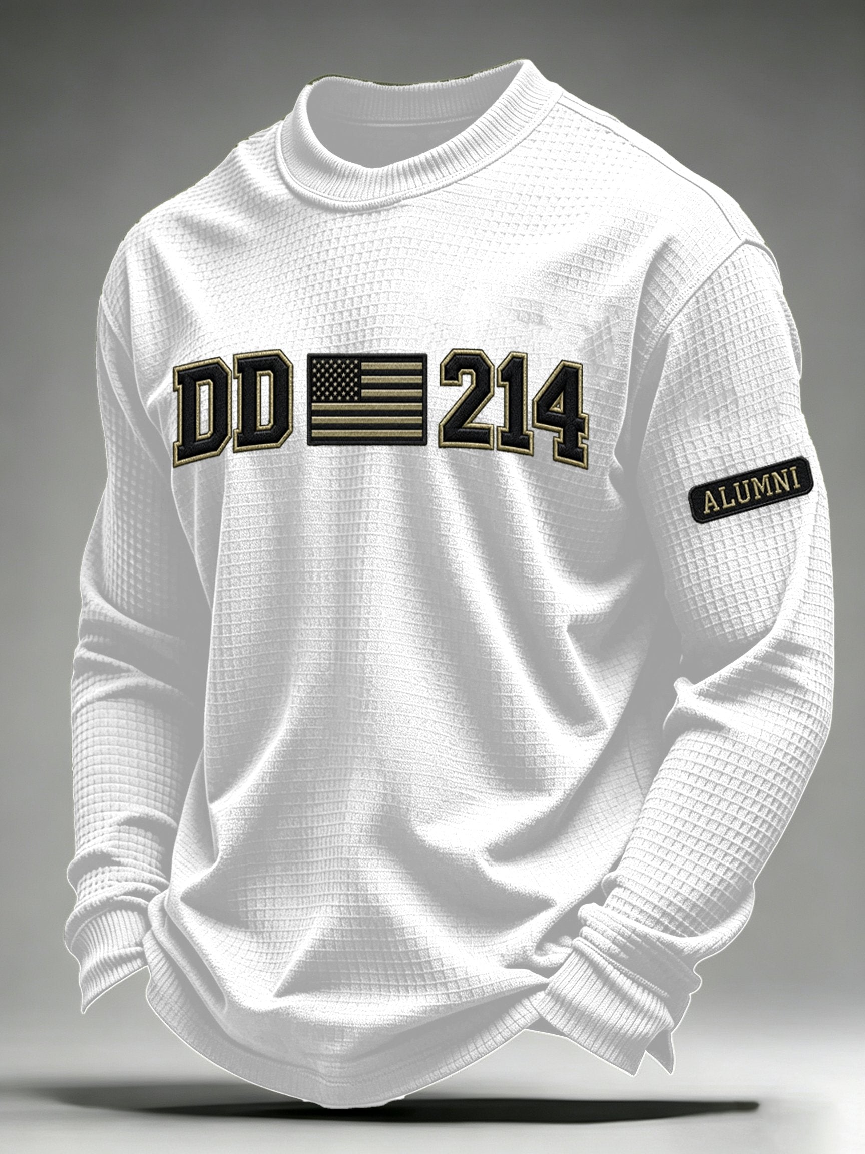 Men's Veteran Pride DD-214 Printed Waffle Long-Sleeve T-Shirt