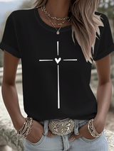 Women's Faith Print Round Neck T-shirt