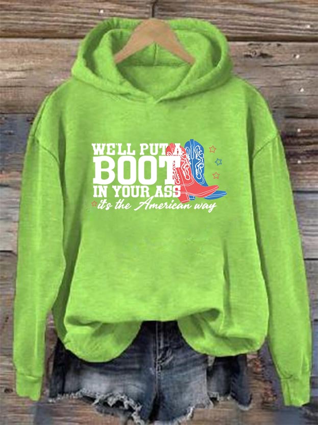 Women's  Courtesy of the Red, White and Blue Cowboy  Hoodie