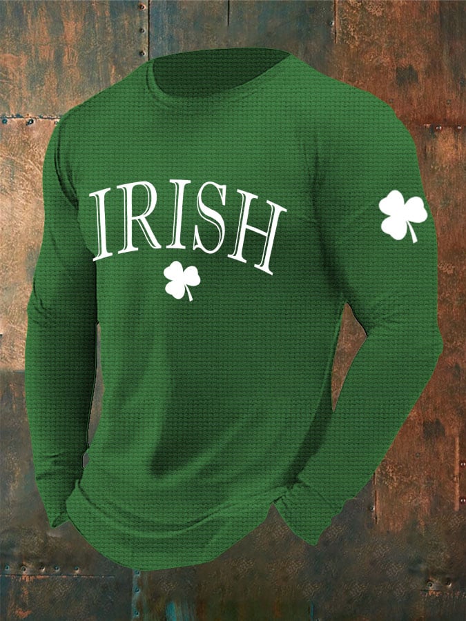 Men's St. Patrick's Day Irish Print Waffle T-shirt