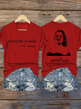V-Neck Retro Humanity Is Dead 1.7.2026 Minneapolis Goodness Print T-Shirt