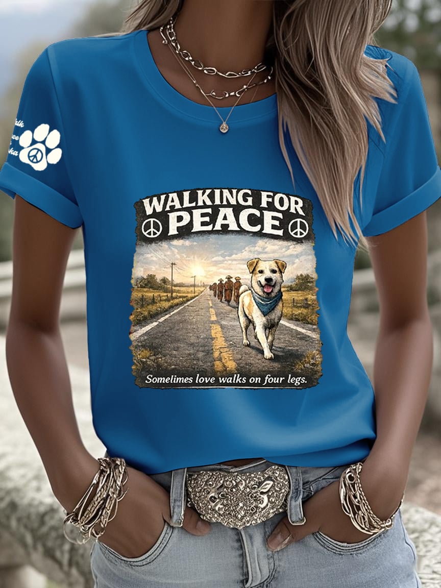 Women's Walk For Peace  Art  Print T-Shirt