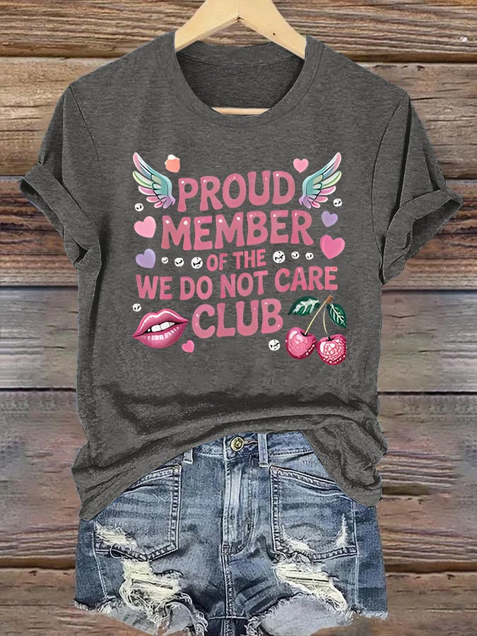 Women's  Retro Funny Proud Member Of Club Menopause Perimenopause Print T-Shirt