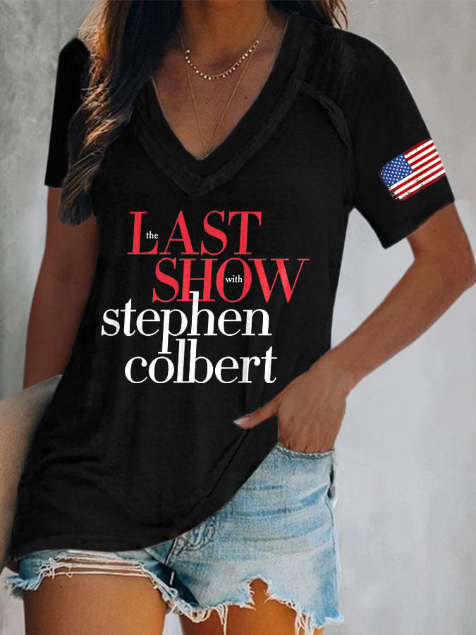 🔥Buy 3 Get 15% Off V-Neck Retro Last Show Print T-Shirt