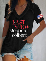 🔥Buy 3 Get 15% Off V-Neck Retro Last Show Print T-Shirt