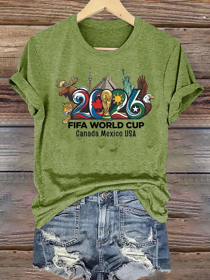 Women's  2026 Canada Mexico Usa Football T-shirt