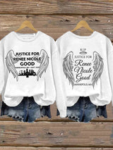 Retro Wings Justice For Renee Nicole Good Print Sweatshirt