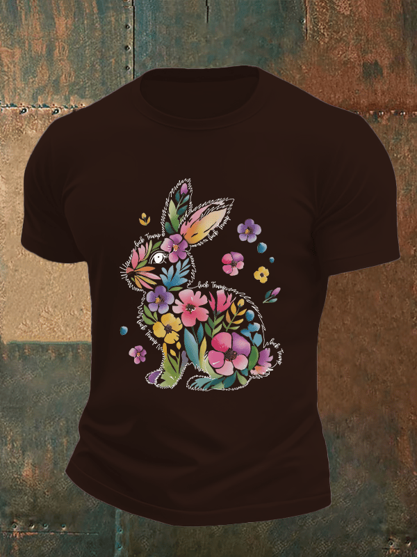 Men's  Spring Easter Bunny Subtle Hidden Message FDT T-shirt
