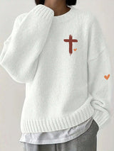 Women's Valentine's Day Love Cross Casual Sweater