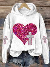 Women's Valentine's Day Heart Print Casual Sweatshirt