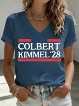 V-Neck Women's Funny Print T-Shirt