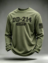 Men's Veteran Pride DD-214 Printed Waffle Long-Sleeve T-Shirt