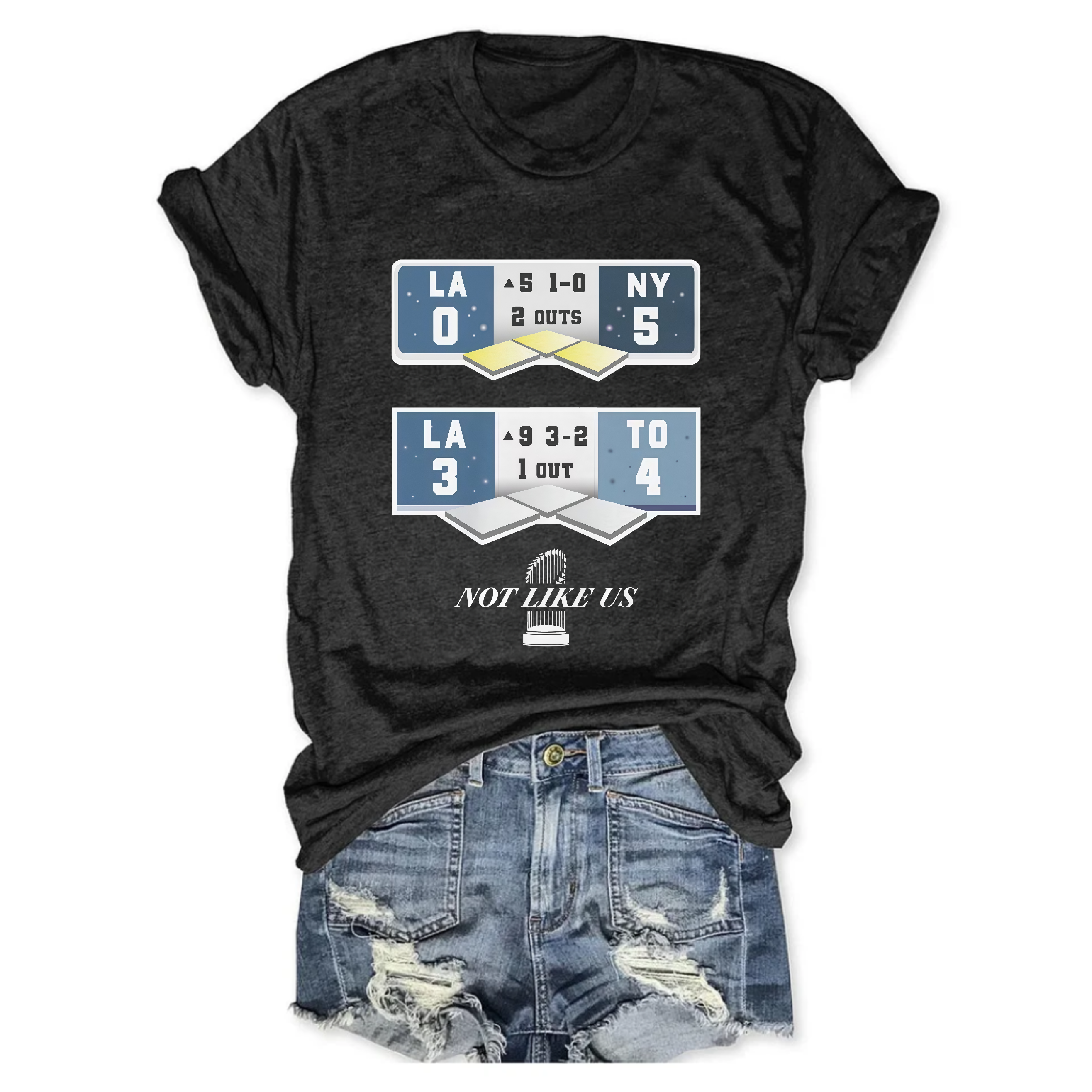 2025 Dodgers Back to Back Scoreboard Tee