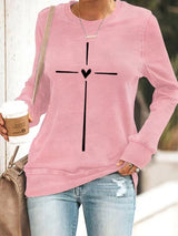 Women's Christian Cross Printed Sweatshirt