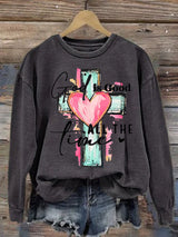 Women's  "God is Good All The Time" Print  Sweatshirt